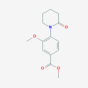 molecular formula C14H17NO4 B8349764 Methyl 3-methoxy-4-(piperidin-2-on-1-yl)-benzoate 