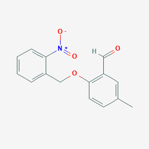molecular formula C15H13NO4 B8349770 5-Methyl-2-[(2-nitrophenyl)methoxy]benzaldehyde 