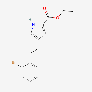 molecular formula C15H16BrNO2 B8349834 4-[2-(2-bromophenyl)-ethyl]-1H-pyrrole-2-carboxylic acid ethyl ester 