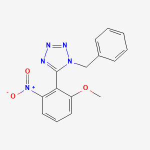 molecular formula C15H13N5O3 B8349840 1-Benzyl-5-(2-methoxy-6-nitrophenyl)-1H-tetrazole 