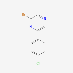 molecular formula C10H6BrClN2 B8349853 2-Bromo-6-(4-chlorophenyl)pyrazine 