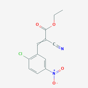 molecular formula C12H9ClN2O4 B8349861 Ethyl 2-chloro-5-nitro-alpha-cyanocinnamate 