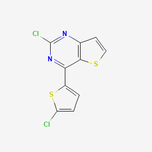 molecular formula C10H4Cl2N2S2 B8349891 2-Chloro-4-(5-chloro-2-thienyl)thieno[3,2-d]pyrimidine 