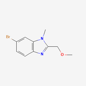 molecular formula C10H11BrN2O B8349994 6-Bromo-2-(methoxymethyl)-1-methyl-1H-benzimidazole 