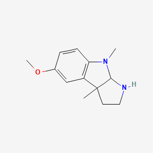 molecular formula C13H18N2O B8350033 1,2,3,3A,8,8A-Hexahydro-5-methoxy-3A,8-dimethyl-pyrrolo[2,3-B]indole 