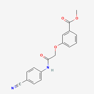 molecular formula C17H14N2O4 B8350043 3-[(4-Cyano-phenylcarbamoyl)-methoxy]-benzoic acid methyl ester 