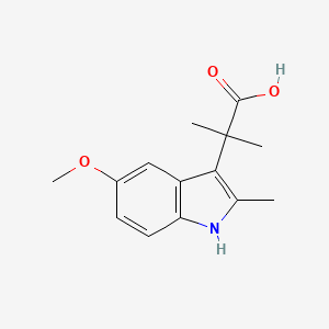 molecular formula C14H17NO3 B8350051 2-(5-methoxy-2-methyl-1H-indol-3-yl)-2-methyl-propionic acid 