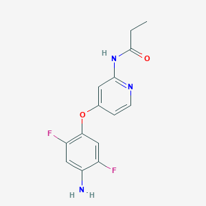 molecular formula C14H13F2N3O2 B8350098 N-(4-(4-amino-2,5-difluorophenoxy)pyridin-2-yl)propionamide 