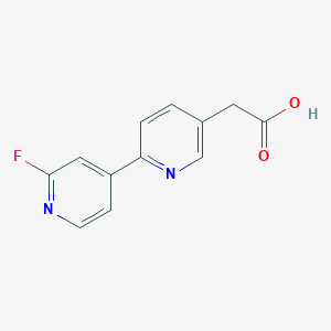 molecular formula C12H9FN2O2 B8350119 2-(2'-Fluoro-2,4'-bipyridin-5-yl)acetic acid 