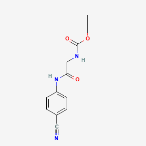 molecular formula C14H17N3O3 B8350135 2-(tert-butoxycarbonylamino)-N-(4-cyanophenyl)acetamide 