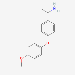 molecular formula C15H17NO2 B8350151 1-[4-(4-Methoxy-phenoxy)-phenyl]-ethylamine 