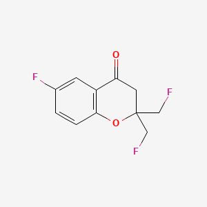 molecular formula C11H9F3O2 B8350154 6-Fluoro-2,2-bis(fluoromethyl)chroman-4-one 