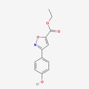 molecular formula C12H11NO4 B8350186 Ethyl 3-(4-hydroxyphenyl)isoxazole-5-carboxylate 