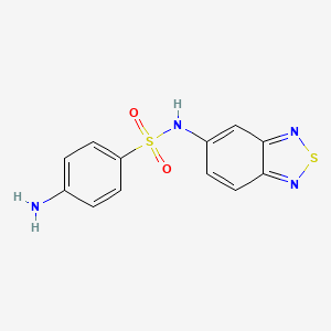 molecular formula C12H10N4O2S2 B8350204 4-amino-N-(2,1,3-benzothiadiazol-5-yl)-1-benzenesulfonamide 
