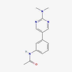 molecular formula C14H16N4O B8350219 N-Acetyl 3-(2-(dimethylamino)-5-pyrimidyl)aniline CAS No. 184173-98-6