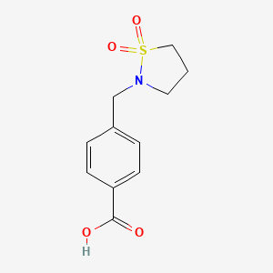 molecular formula C11H13NO4S B8350251 4-(1,1-Dioxo-1lambda6-isothiazolidin-2-ylmethyl)benzoic acid 