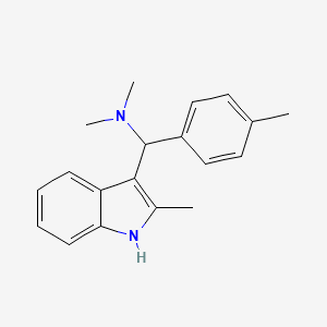 molecular formula C19H22N2 B8350271 Dimethyl-[(2-methyl-1H-indol-3-yl)-p-tolyl-methyl]-amine 