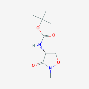 molecular formula C9H16N2O4 B8350282 tert-Butyl (R)-(2-methyl-3-oxoisoxazolidin-4-yl)carbamate 