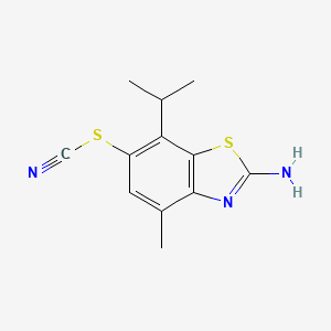 molecular formula C12H13N3S2 B8350293 7-Isopropyl-4-methyl-6-thiocyanato-benzothiazol-2-yl-amine 