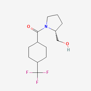 molecular formula C13H20F3NO2 B8350345 [(2R)-1-{[trans-4-(trifluoromethyl)cyclohexyl]carbonyl}pyrrolidin-2-yl]methanol 