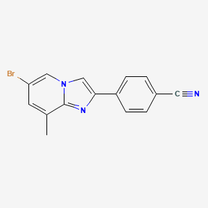 molecular formula C15H10BrN3 B8350382 4-(6-Bromo-8-methyl-imidazo[1,2-a]pyridin-2-yl)-benzonitrile 