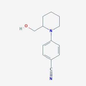 molecular formula C13H16N2O B8350462 4-(2-(Hydroxymethyl)piperidin-1-yl)benzonitrile 