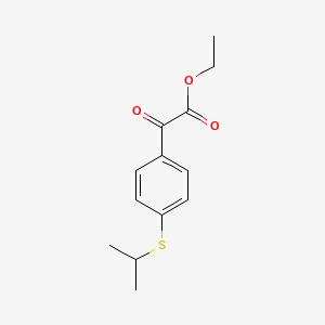 molecular formula C13H16O3S B8350490 (4-Isopropylsulfanyl-phenyl)-oxo-acetic acid ethyl ester 