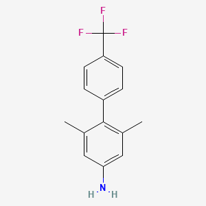 molecular formula C15H14F3N B8350625 2,6-Dimethyl-4'-(trifluoromethyl)biphenyl-4-amine 