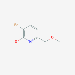 molecular formula C8H10BrNO2 B8350636 3-Bromo-2-methoxy-6-methoxymethyl-pyridine CAS No. 1206776-84-2