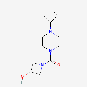 molecular formula C12H21N3O2 B8350648 1-[(4-Cyclobutylpiperazin-1-yl)carbonyl]azetidin-3-ol 