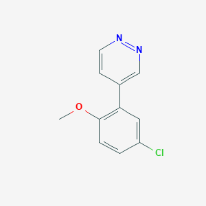 molecular formula C11H9ClN2O B8350697 4-(5-Chloro-2-methoxyphenyl)pyridazine 