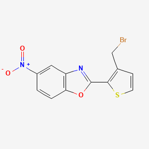 molecular formula C12H7BrN2O3S B8350710 5-Nitro-2-(3-bromomethyl-2-thienyl)benzoxazole 