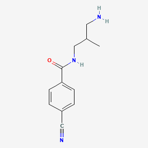 molecular formula C12H15N3O B8350718 N-(3-amino-2-methylpropyl)-4-cyanobenzamide 