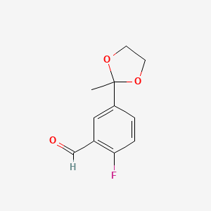 2-Fluoro-5-(2-methyl-1,3-dioxolan-2-yl)benzaldehyde
