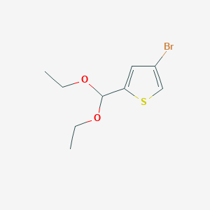 molecular formula C9H13BrO2S B8350772 4-Bromo-2-(diethoxymethyl)thiophene 