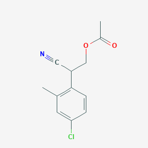 3-Acetoxy-2-(4-chloro-2-methylphenyl)propanenitrile