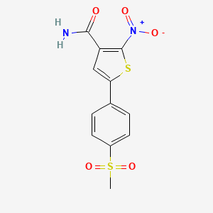 molecular formula C12H10N2O5S2 B8350816 5-[4-(Methylsulfonyl)phenyl]-2-nitrothiophene-3-carboxamide 