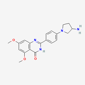 2-(4-(3-aminopyrrolidin-1-yl)phenyl)-5,7-dimethoxyquinazolin-4(3H)-one