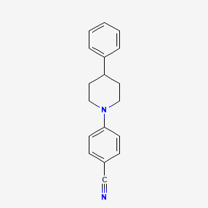 molecular formula C18H18N2 B8350851 4-Phenyl-1-(4-cyanophenyl)piperidine 