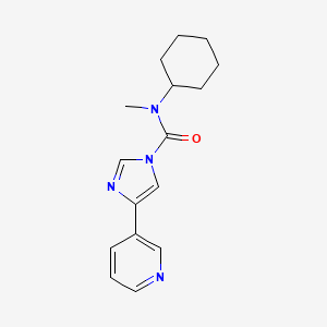 molecular formula C16H20N4O B8350862 N-cyclohexyl-N-methyl-4-(pyridin-3-yl)-1H-imidazole-1-carboxamide 