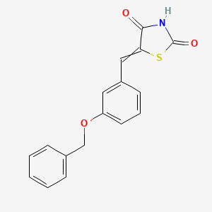 molecular formula C17H13NO3S B8350912 5-[3-(Phenylmethoxy)phenylmethyl-ene]-2,4-thiazolidinedione 