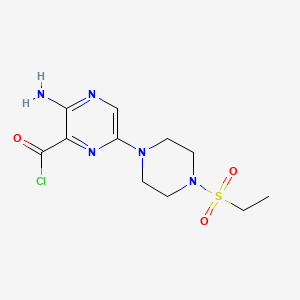 molecular formula C11H16ClN5O3S B8350957 3-Amino-6-(4-ethylsulfonylpiperazin-1-yl)pyrazine-2-carbonyl chloride 