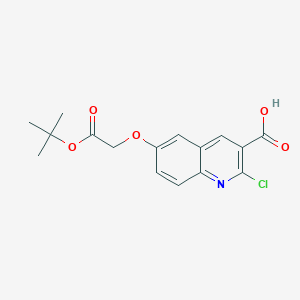 molecular formula C16H16ClNO5 B8350975 6-(2-Tert-butoxy-2-oxoethoxy)-2-chloroquinoline-3-carboxylic acid 