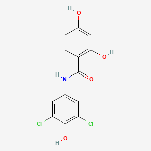 molecular formula C13H9Cl2NO4 B8350989 3',5'-Dichloro-2,4,4'-trihydroxybenzanilide 