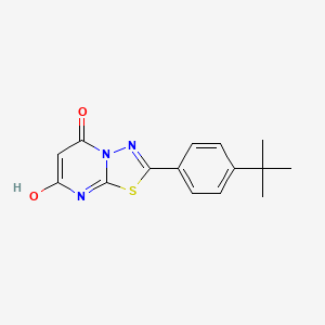 molecular formula C15H15N3O2S B8351019 2-(4-tert-butylphenyl)-7-hydroxy-5H-[1,3,4]thiadiazolo[3,2-a]pyrimidin-5-one CAS No. 100987-06-2