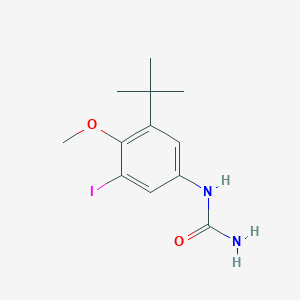 molecular formula C12H17IN2O2 B8351068 1-(3-Tert-butyl-5-iodo-4-methoxyphenyl)urea 