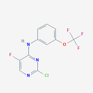 molecular formula C11H6ClF4N3O B8351094 2-chloro-5-fluoro-N4-(3-trifluoromethoxyphenyl)-4-pyrimidineamine 