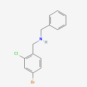 molecular formula C14H13BrClN B8351128 Benzyl-(4-bromo-2-chlorobenzyl)amine 