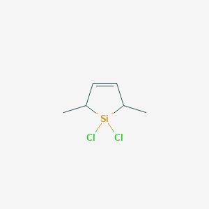 molecular formula C6H10Cl2Si B8351165 1,1-Dichloro-2,5-dimethylsilacyclo-3-pentene 