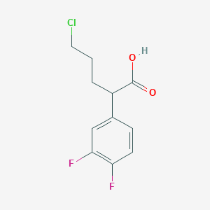 molecular formula C11H11ClF2O2 B8351169 5-Chloro-2-(3,4-difluorophenyl)pentanoic acid 